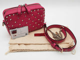 Valentino Rockstud Spike Quilted Pink Camera Bag Sd1025ocrde