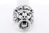 King Baby 925 Sterling Silver Lion's Head Ring 47.6 Grams Size 12.25 Eb0225lxzsa