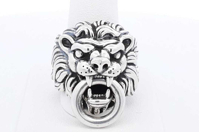 King Baby 925 Sterling Silver Lion's Head Ring 47.6 Grams Size 12.25 Eb0225lxzsa