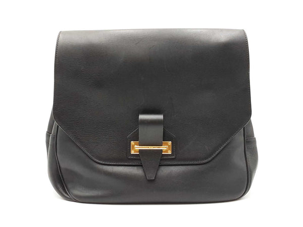 Tom Ford Zipper Strap Black Leather Shoulder Bag Fw0824pcrdu