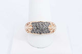 14k Yellow Gold Blue Gray Glass Rhinestone Ring Size 9.75, 8.6 Grams Eb0424lordu