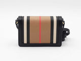Burberry Jessie  Icon Crossbody Card Case Stripe Coated Canvas Fw1026oxzdu