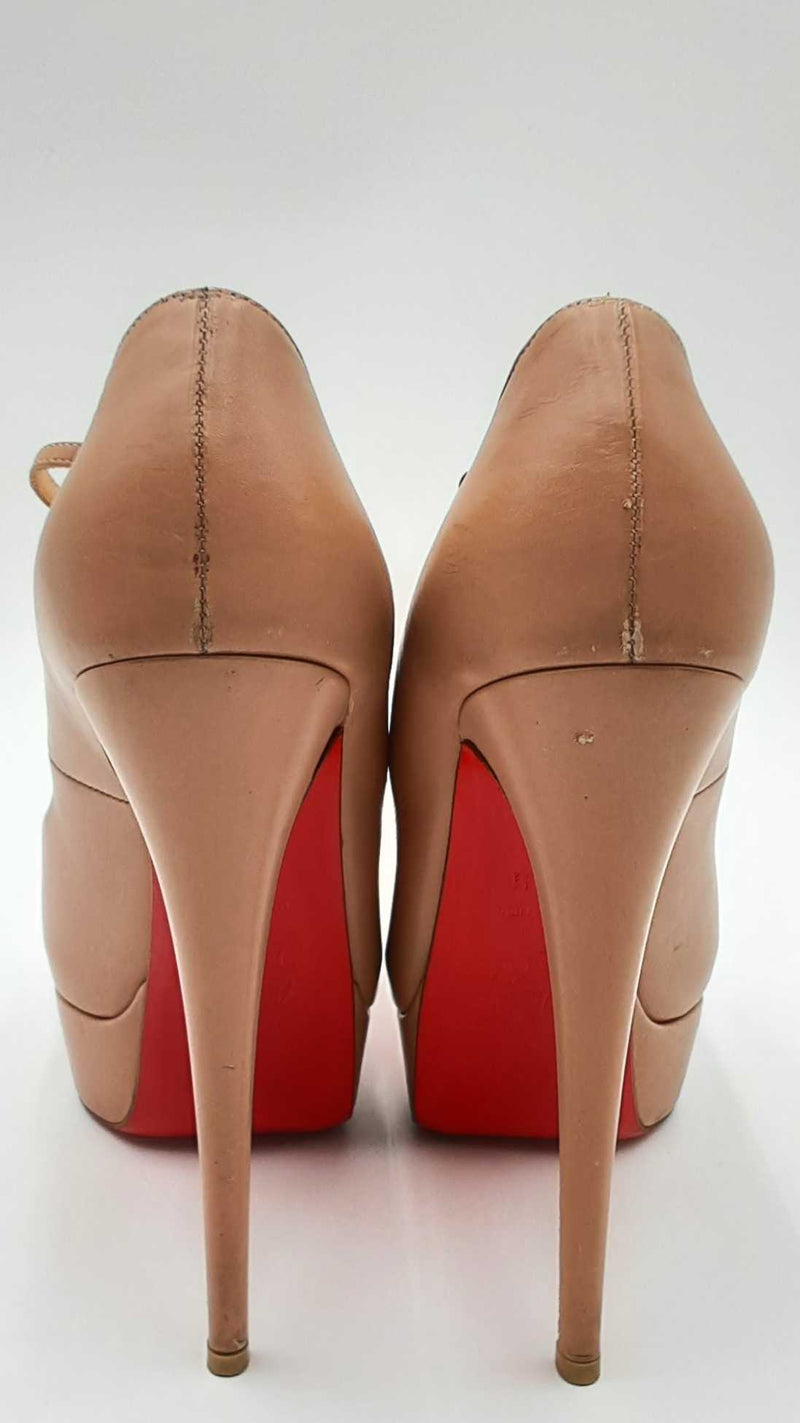 Christian Louboutin Calfskin Altapoppins 150 Beige Pumps Eb0525crdu