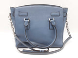 Michael Kors Hamilton Navy Blue Pebbled Leather Satchel Sd0926pzdu