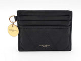 Givenchy Gv3 Card Holder Wallet In Black Diamond-stitched Leather Fw0726lcrdu