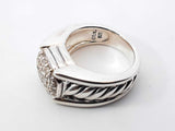 David Yurman 0.58 Cttw Diamond & Sterling Silver Cable Ring 9.9 Grams Size 6 Fw0726lrzdu