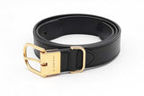 Burberry Black Leather Belt With Gold Tone Buckle Eb1023wxsa