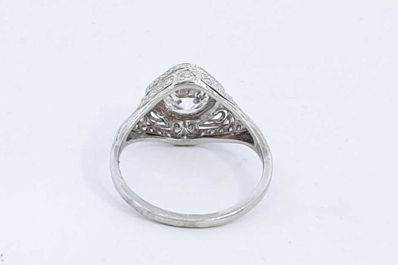 Approx. 1.77ctw Center Round Diamond Ring In Platinum 5.2g Size 9 Eb0824orxzsa