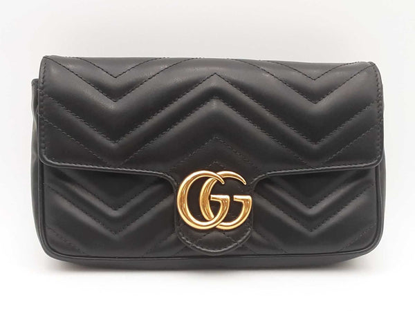 Gucci Black Matelasse Gg Marmont Small Shoulder Bag Sd0625wrzsa