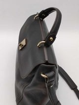 Mcm Black Leather Flap Top Handle Crossbody Satchel Bag Eb0926lxzsa
