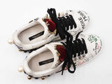 Dolce & Gabbana Portofino Sneakers In Printed White Leather Size 37 Fw1225lxzdu