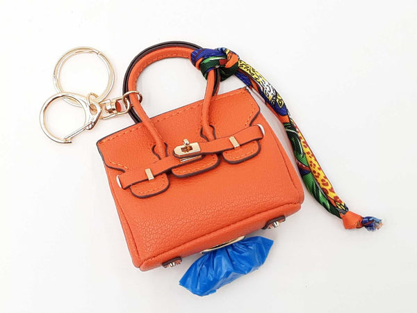 Mini Barkin Bag Doggie Waste Bag Dispenser Charm In Orange Fw1025edu