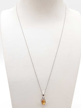 Citrine 0.925 Sterling Silver 4.5g Necklace Stud Earrings Ensemble Do0925lide