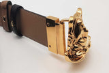 Versace Leather Reversible Belt Gold Tone Medusa Buckle Size 110/44 Eb0626lxzsa