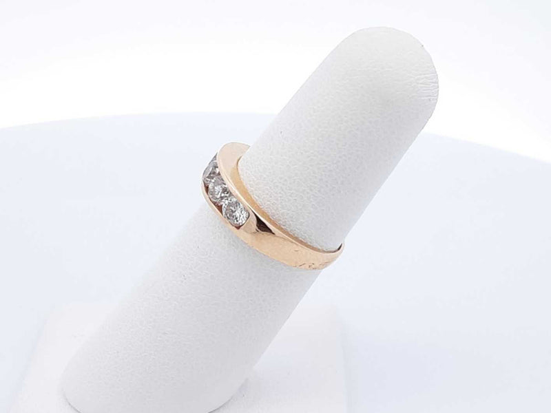 0.90 Cttw Diamond & 14k Yellow Gold Channel Ring 2.7 Grams Size 5.5 Fw0625lrxdu