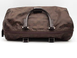 Gucci Gg Duffle Travel Bag W/leather Trim Brown Aa0526orzsa