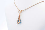 Blue Topaz Necklace In 14k Yellow Gold 2.8 Grams 16 Inch Eb1124crdu