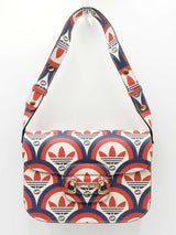 Gucci X Adidas Horsebit 1955 Handbag In Shanghai Trefoil Leather Fw01025izxdu
