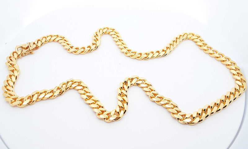 Sterling Silver Gold Plated Cuban Link Chain 99.2g 24 Inch Eblspdu 144030007293