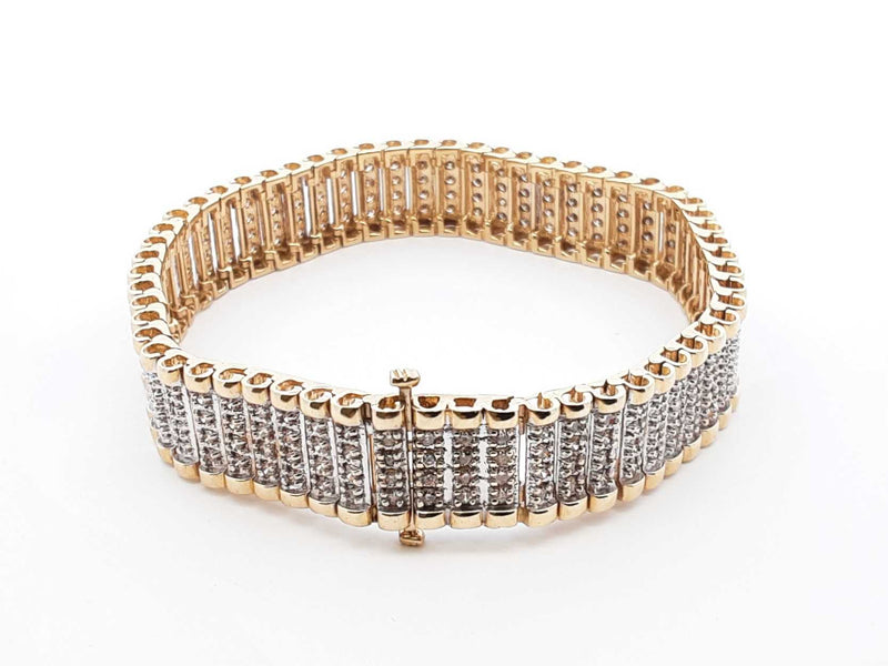 2.32 Cttw Diamond & 10k Yellow Tennis Bracelet 27.9 Grams 7.25 Inch Fw0425lexzdu