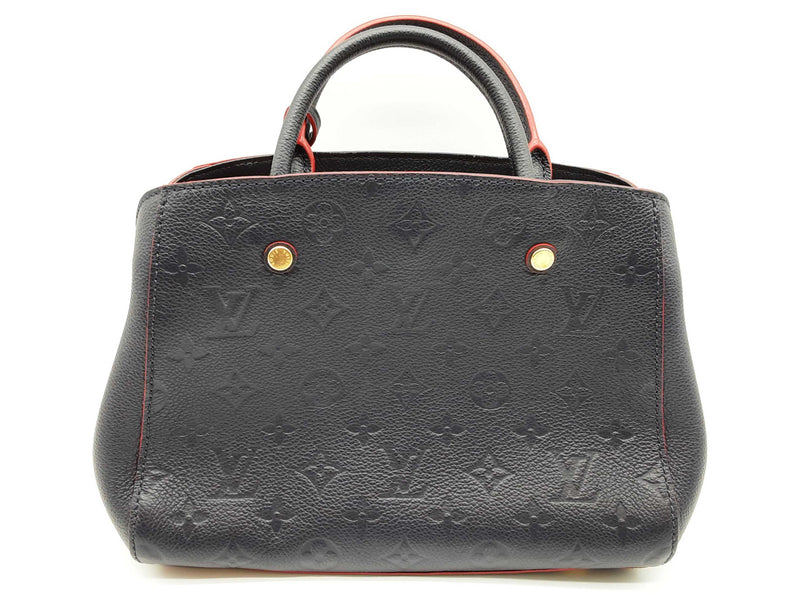 Louis Vuitton Montaigne Monogram Empreinte Marine Blue Red Leather Tote Bag Do0425lrxzde
