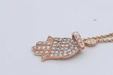 Diamond Hamsa Pendant Necklace In 18k Yellow Gold 8.2 Grams 18 Inch Eb0326crxdu