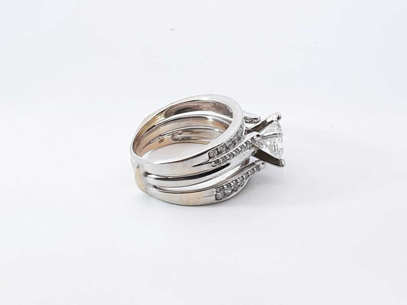 1.96 Cttw Diamond & 14k White Gold Bridal Set 8.5 Grams Size 7 Fw0724ozxzdu