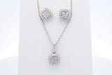 0.90ctw Lab Grown Diamond Earrings & Necklace Sterling Silver 5.6g Eb1124epdu