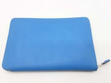 Hermes Azap Bleu Paradis Blue Swift Leather Zippy Wallet Clutch Do0326crxde