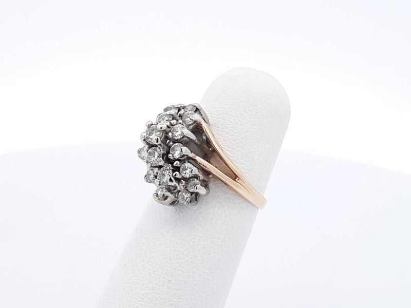 0.64 Ctw Diamond & 14k Yellow Gold Waterfall Ring 4.7 Gram Size 4.25 Fw0725wzxdu