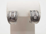 Judith Ripka Cz 0.925 Sterling Silver Clasp Earrings Do1125wxde
