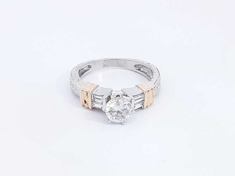 0.76ctw Diamond Ring In 14k White Gold 4.8 Grams Size 6.25 Sd0325cexsa