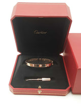 Cartier 18k Rose Gold Diamond Love Bracelet 32.01 Grams Size 18 Eb0726exxzsa