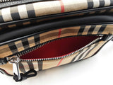 Burberry Paddy Camera Bag In Vintage Check Canvas & Black Leather Fw0826ozxdu