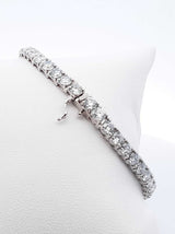 9.68 Cttw Lab-grown Diamond & Silver Tennis Bracelet 9.7 Gram 7 In. Fw0425lwrxdu