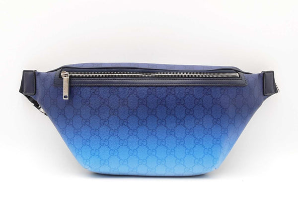 Gucci Chroma Large Belt Bag In Blue Gg Monogram Coated Canvas Fw1025szxdu