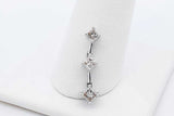 0.46cttw Princess Cut Diamond Pendant In 14k White Gold 1.1 Grams Eb0726oxzdu