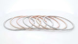 7.74 Cttw Diamond & 14k Tricolor Gold Set Of 7 Bangles 53.3g 7 Inch Fw0826przxdu