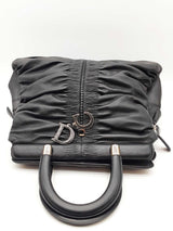 Christian Dior Black Leather Karenina Top Handle Bag Eb1026wrxde
