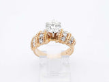 1.38 Cttw Diamond & 18k Yellow Gold Rope Ring 7.4 Grams Size 6 Fw0925lwxzdu