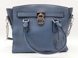Michael Kors Hamilton Navy Blue Pebbled Leather Satchel Sd0926pzdu