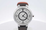 Louis Vuitton Monogram Tambour 28mm Quartz Stainless Steel Watch Eb0626ixzsa