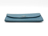 Coach Long Wallet In Glitter Teal Crossgrain Leather Fw0925lrdu
