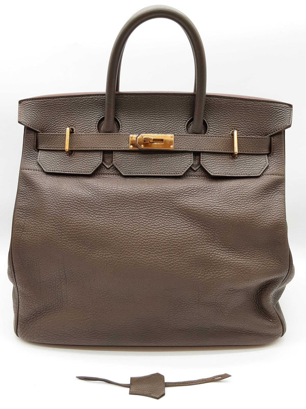 Hermes Birkin Hac 40 Gris Etain Gray Togo Gold Hardware Duffle Bag Do0925llxzxde