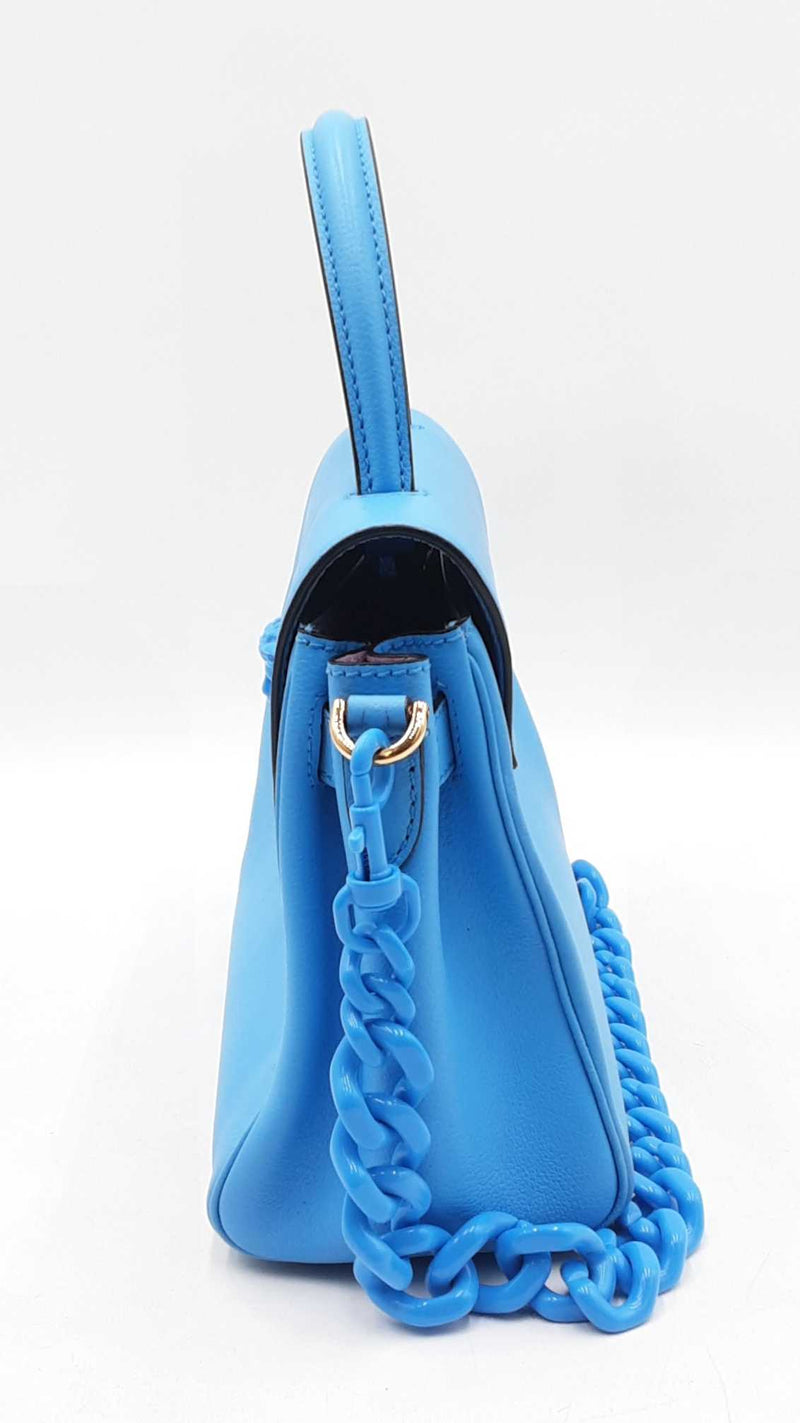 Versace La Medusa Blue Calfskin Leather Top Handle Handbag Sd0925orzdu
