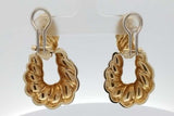 18k Yellow Gold Chunky Twisted Stud Omega Back Earrings 22 Grams Eb0926lorxsa