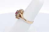 Red Gemstone & Diamond Ring In 14k Yellow Gold 4.9 Grams Size 6.5 Eb0924lprsa