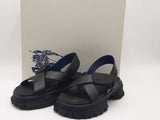 Burberry Pebbled Leather Sandals Black Size 11 Aa0326rzsa