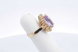 14k Yellow Gold Amethyst Ring With Diamonds Size 3.75 8.39 Grams Eb1123owxsa