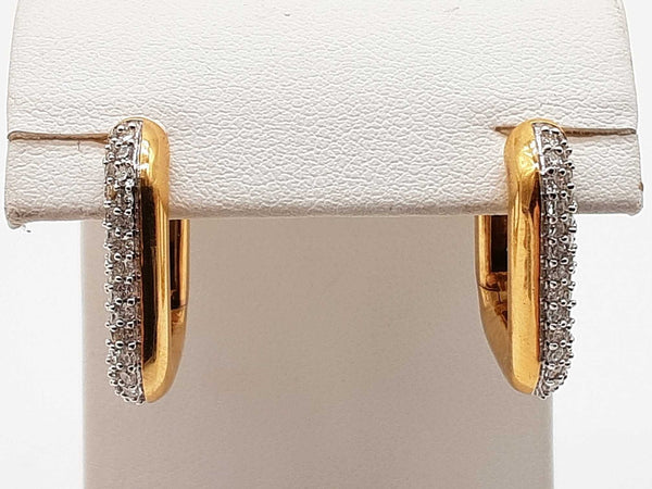 1.08 Cttw Lab Grown Diamonds Gold Coated Silver 6.6g Hoop Earrings Do0225srde